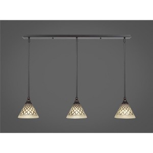 Toltec Lighting Any 3 - Light Chandelier in  Dark Granite with 7" Chocolate Icing Shade - 1 of 1