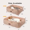 GOTGELIF Heated Cat Bed - 22" Or 28" Soft Plush Cushion Warming Bed with 6 Temperature Levels & Timer - 3 of 4