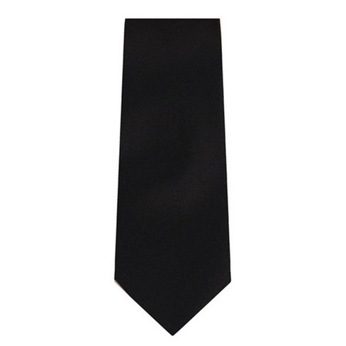 Thedappertie Men's Black Solid Color 2.75 Inch Width Slim Neck Tie With ...