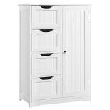 Yaheetech Wooden Bathroom Floor Cabinet with 4 Drawers