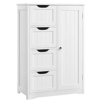 Yaheetech Wooden Bathroom Floor Cabinet with 4 Drawers