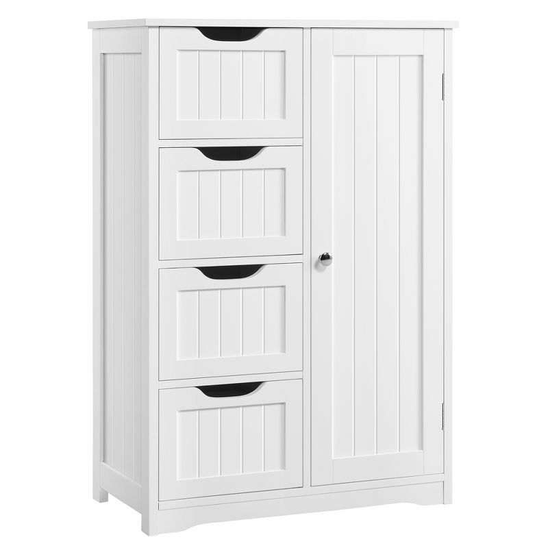 Yaheetech Wooden Bathroom Floor Cabinet with 4 Drawers, 1 of 8