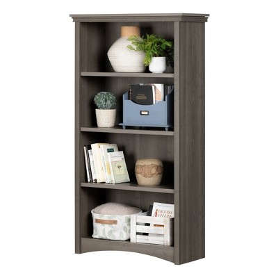 Gray Maple Adjustable 4-Shelf Bookcase