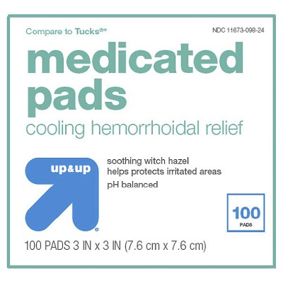 Medicated Hemorrhoidal Pads - 100ct - up & up™