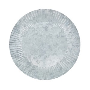 Saro Lifestyle Textured Ruffled Galvanized Charger Plate (Set of 4), 13", Silver - 1 of 4