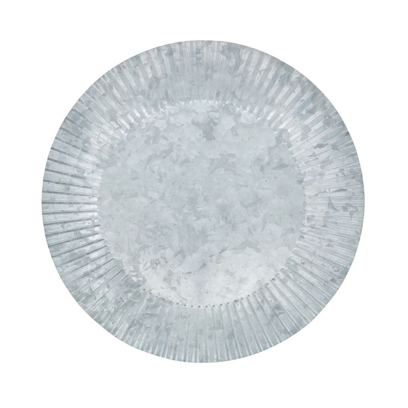 Saro Lifestyle Textured Ruffled Galvanized Charger Plate (Set of 4), 13", Silver, 1 of 5