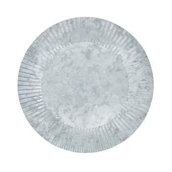 Saro Lifestyle Textured Ruffled Galvanized Charger Plate (Set of 4), 13", Silver