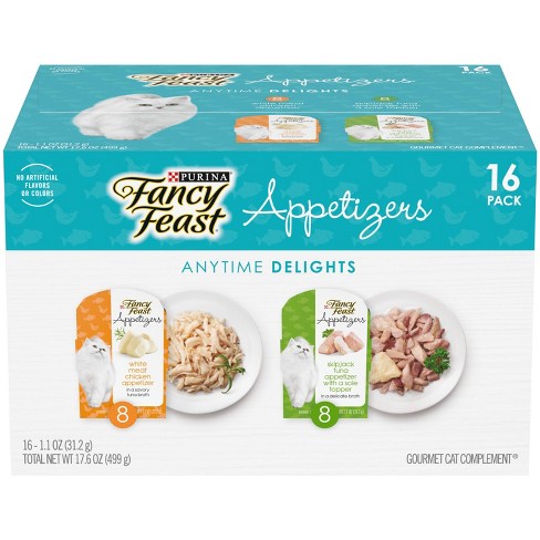 Fancy Feast Appetizers with Seafood, Tuna and Chicken Flavors Wet Cat Food Variety Pack - 16ct/3.4lbs - image 1 of 1