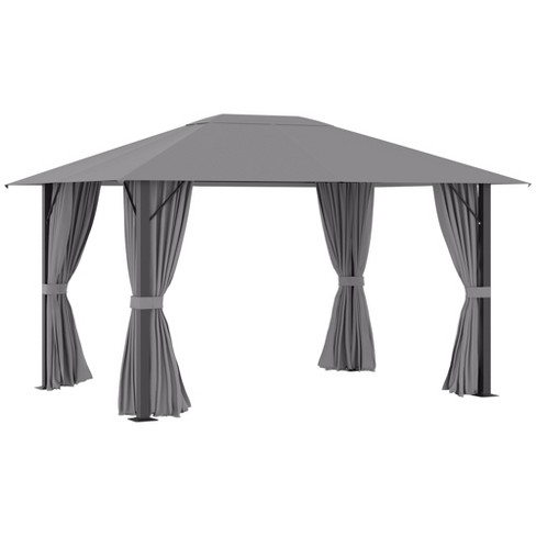 Outsunny 13' x 10' Patio Gazebo Outdoor Canopy Shelter with Sidewalls, Vented Roof, Aluminum Frame for Garden, Lawn, Backyard and Deck - image 1 of 4