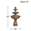 Arosco 43" High Large Italian Outdoor Decor Sand Stone Floor Fountain with Light LED 3-Tier Outside Garden Patio Yard Backyard - 4 of 4