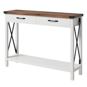 Console Table with 2 Drawers, 2 Tier Sofa Table with Storage Shelf, Wood Entry Way Table for Living Room - 1 of 4