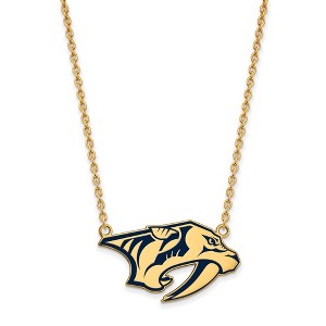 Black Bow Jewelry 14k Yellow Gold Plated Sterling Silver Nashville Predators NHL Necklace 18 Inch - 1 of 4
