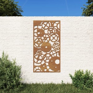 VidaXL Patio Wall Decoration 41.3 in.x21.7 in. Corten Steel Gear Wheel Design - 1 of 4