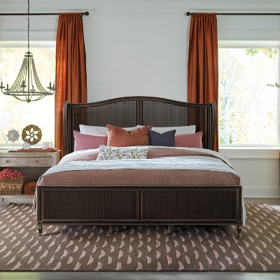 Sausalito King Bed with Wingback Headboard in Oiled Bronze