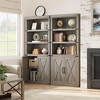 Coolmee Farmhouse Bookcases with Doors, 5 Tier Bookshelf with Storage, Wooden Storage Cabinet for Living Room, Home, Office, Bedroom - 4 of 4