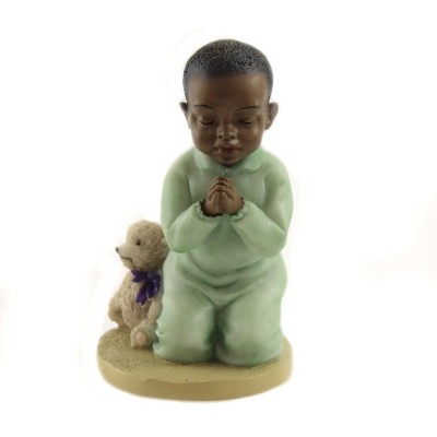 Black Art 3.25" Praying Boy Religious God Thankful  -  Decorative Figurines