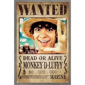 Trends International Netflix One Piece - Luffy Wanted Framed Wall Poster Prints - 1 of 4