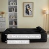 MYINDA Modern Floor Sofa,Convertible Teddy Fabric  Sleeper Sofa Bed,15" Full Size Folding Mattress for Living Room,Guest Bed - 4 of 4