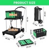 Collapsible Shopping Cart, Foldable Grocery Cart with Wheels and Removable Storage Crate, 2-Tier Portable Utility Cart for Home,Groceries, Supermarket - 3 of 4