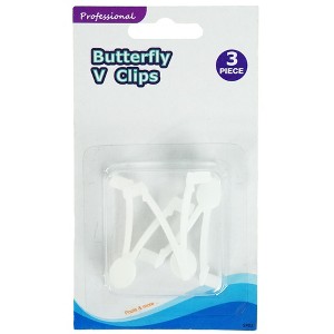 Pool Central EZ Quick Snap Replacement Butterfly Clips for Swimming Pool Pole Attachments 3pc 2"- White - 1 of 3