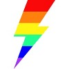 Adult Design By Humans Rainbow Pride Flag Lightning Bolt By Racerback Tank Top - 2 of 2