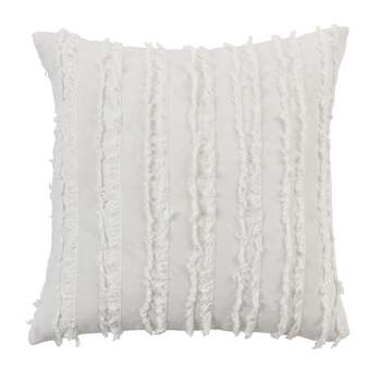 Saro Lifestyle Fringe Striped Design Throw Pillow