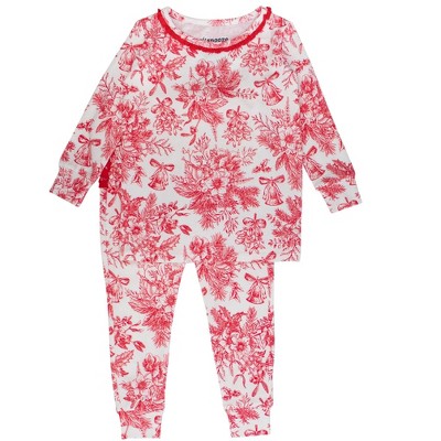 RuffleButts Modal Blend Toddler Girls Ruffle Long Sleeve Pajama Set