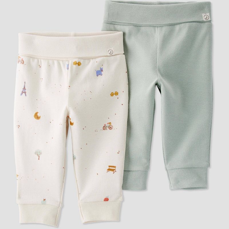 Little Planet by Carter’s Organic Baby 2pk Pants - White Mint, 1 of 3