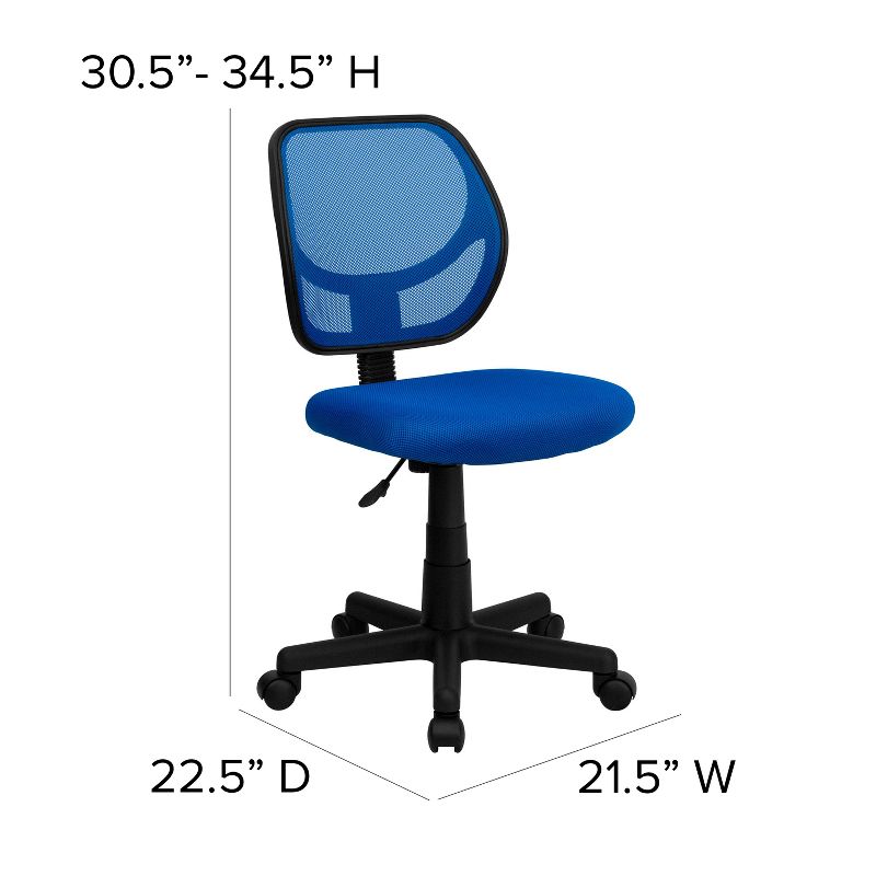 Flash Furniture Low Back Blue Mesh Swivel Task Office Chair, 4 of 12