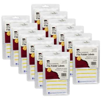 Charles Leonard File Folder Labels, Yellow, 248 Per Pack, 12 Packs