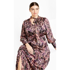 Women's Plus Size Suzanne Maxi Dress - plum | CITY CHIC - 1 of 4