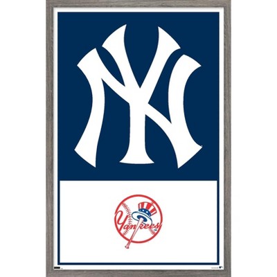 Trends International MLB New York Yankees - Drip Helmet 20 Framed Wall  Poster Prints Barnwood Framed Version 14.725 x 22.375