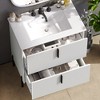 JUJABU 30" Bathroom Vanity with Ceramic Sink and Full-Extension Drawers - 3 of 4