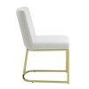 Royal Hampton 24 Inch Side Dining Chair Set of 2, Soft Off White Velvet, Gold Metal Base - 4 of 4
