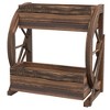 Outsunny Wooden Wagon Planter Box, Decorative Raised Garden Bed for Vegetables Flowers Herbs, 22" x 13" x 22" - 4 of 4