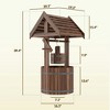 Resenkos Wood Wishing Well for Outside with Hanging Bucket, Wishing Well Planter with Drain Hole for Garden Patio, Natural - 3 of 4