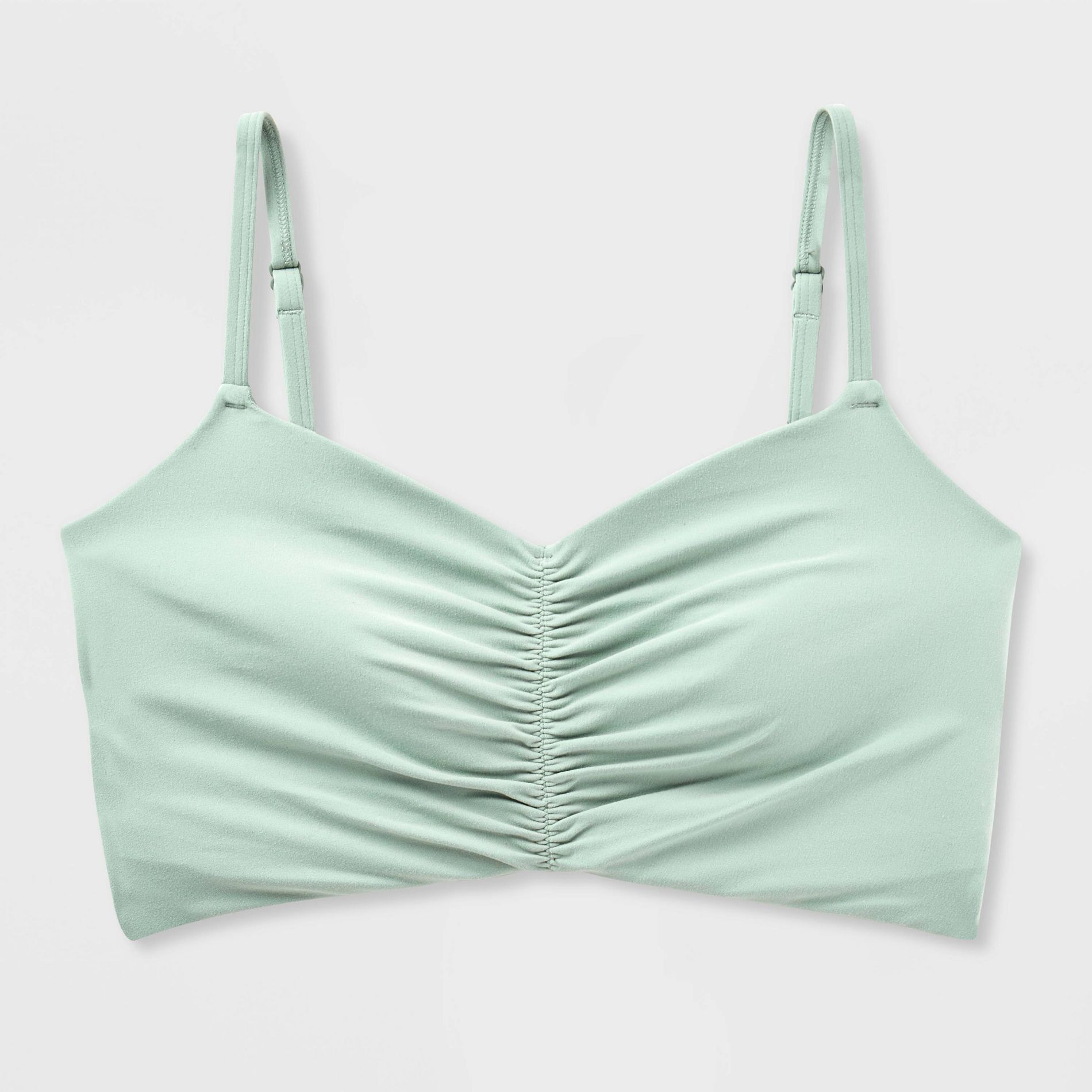 Women's Everyday Soft Light Support Ruched Sports Bra - All In Motion™ Sage Green XS