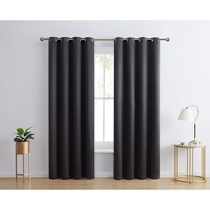 HLC.ME Laurance Complete Blackout Thermal Insulated Grommet Top Panels Window Curtains Drapes for Bedroom, Set of 2 - 1 of 4