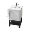 GDFStudio York Indoor/Outdoor Freestanding Magnesium Oxide Bathroom Vanity with Faucet and Ceramic Sink - 3 of 4