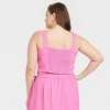 Women's Linen Slim Fit Tank Top - A New Day - 2 of 3