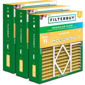 Filterbuy 19x20x5 Air Filter (3-Pack), Pleated MERV 11 Allergen Defense HVAC AC Furnace Air Filters for Bryant / Carrier, BDP, Day & Night, & Payne - 1 of 4