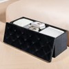 Itopfox Black Velvet Storage Ottoman Bench with Hidden Compartment, Foldable Footrest Stool for Living Room, Bedroom, Entryway - 3 of 4