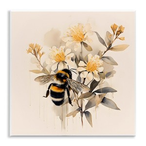 Stupell Industries Honeybee with Daisies Wall Plaque Art - 1 of 4