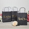Sparkle and Bash 24 Pack Black Thank You Paper Gift Bags with Handles, Gold Foil - 2 of 4
