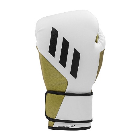 Adidas Tilt 350 Pro Gloves : - Target White/gold 12oz Metallic Boxing