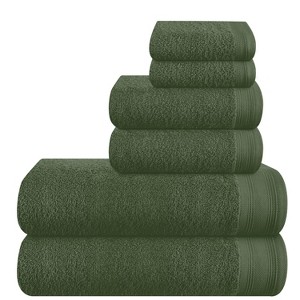 BAGOKIE 6 Packs Cotton Bath Towel Set - 1 of 4