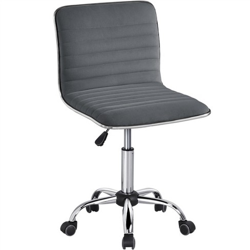 Grey armless desk online chair