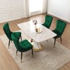 Bekrvio Modern High Back Dining Chairs Set of 2/4/6,Velvet Waffle Upholstered Armless Accent Side Chairs with Metal Legs for Dining/Living Room - 4 of 4