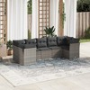 vidaXL 7 Piece Patio Sofa Set with Cushions Gray Poly Rattan - 2 of 4