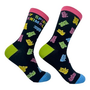 Crazy Dog T-Shirts Women's My Spirit Animal Gummy Bear Socks Funny Cute Colorful Candy Footwear - 1 of 4